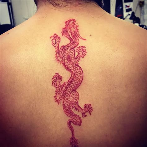 red dragon back tattoo